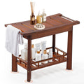 21" Teak Shower Bench with Storage Shelf E2360