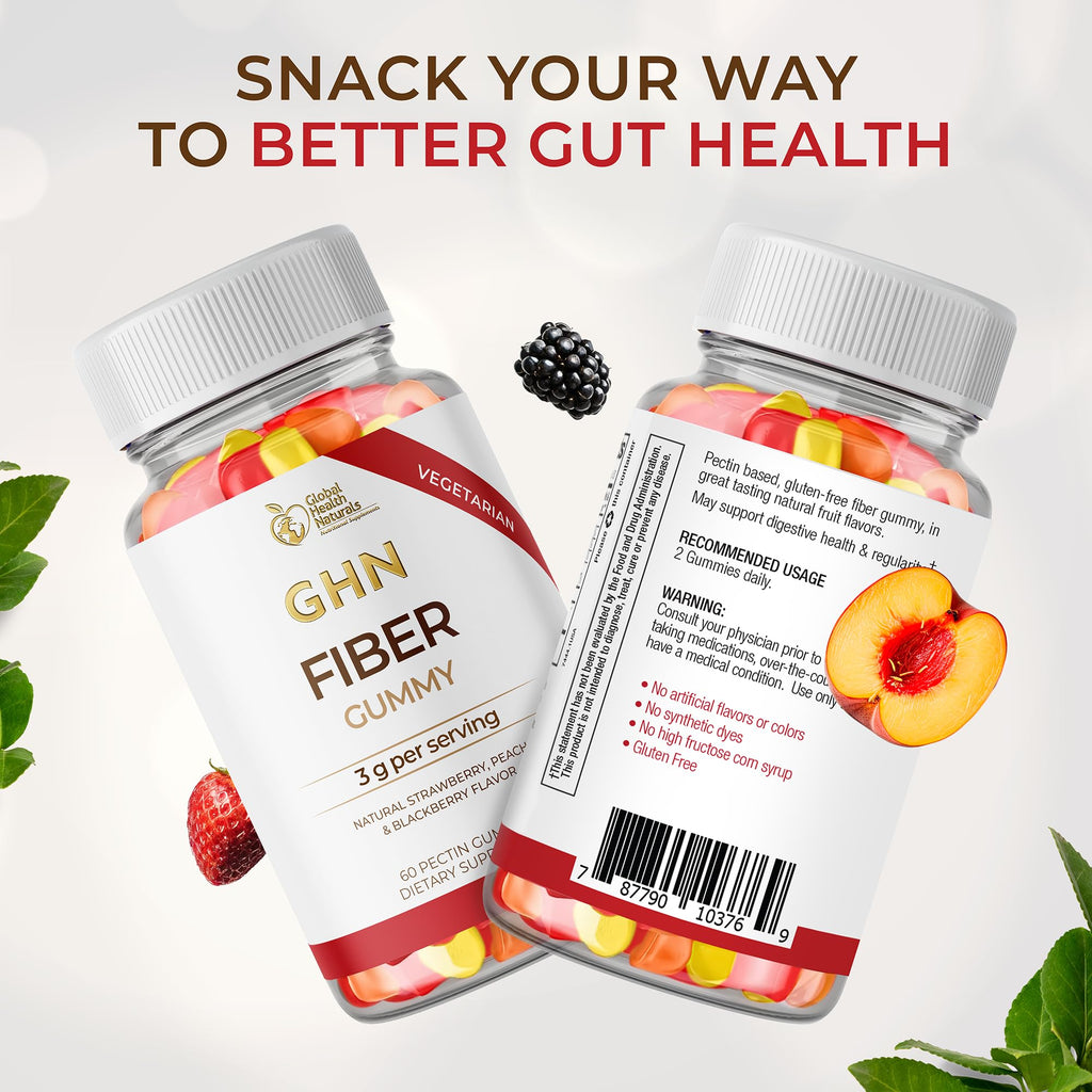 Vegan Fiber Gummies 3g Prebiotic Inulin Non-GMO Gluten-Free 30 Servings O364