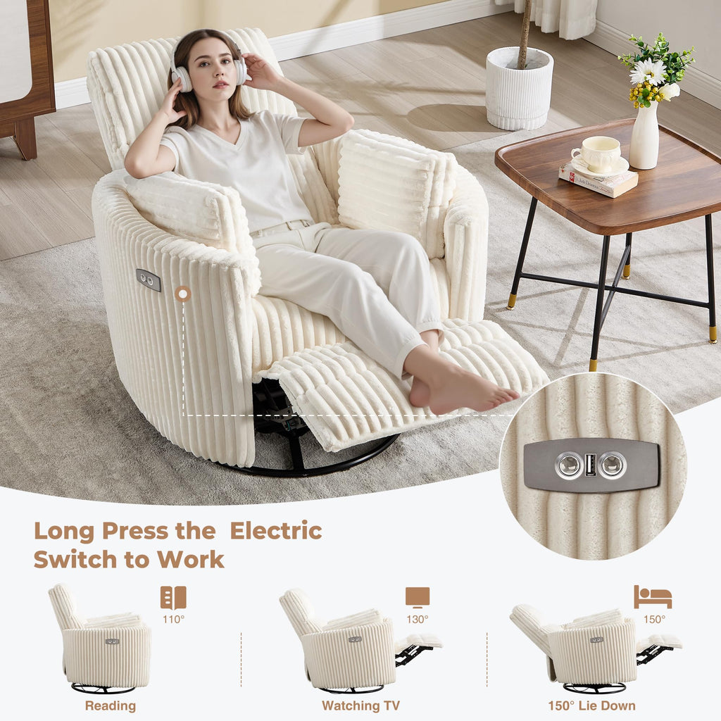 Power Recliner Swivel Glider Rocking Chair with USB Port I1494