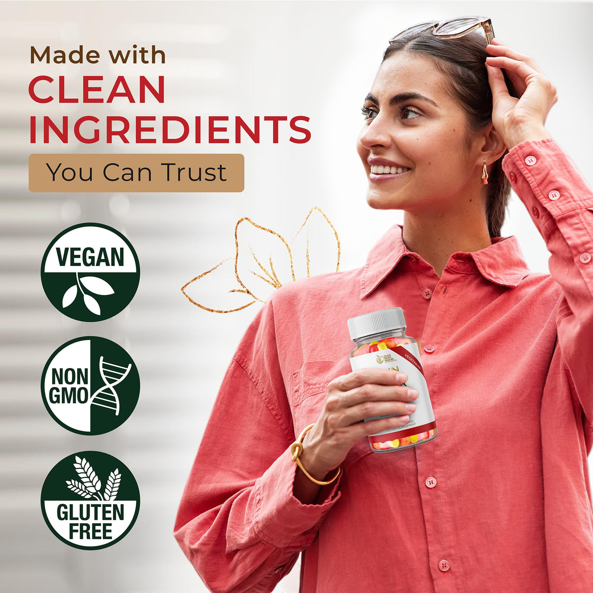 Vegan Fiber Gummies 3g Prebiotic Inulin Non-GMO Gluten-Free 30 Servings O364