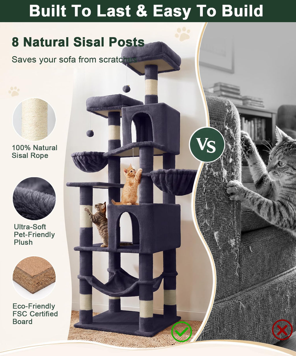70 Inch Heavy Duty Cat Tree Y98452