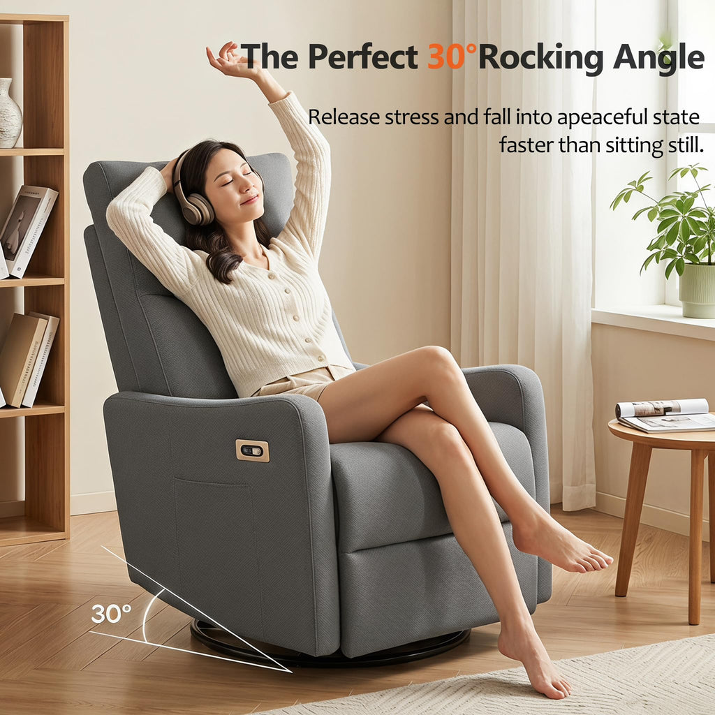 Small Power Swivel Rocker Recliner Chair I743305