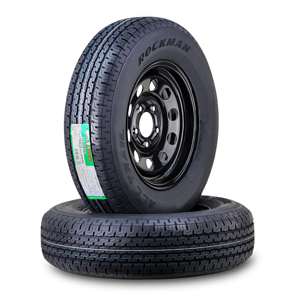 ST205/75R15 8-Ply Trailer Tire Wheel Black Mod Rim Pk2 L51190