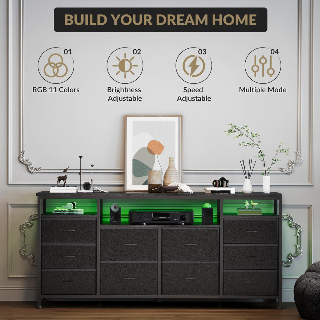 Dresser TV Stand with LED Lights H3184