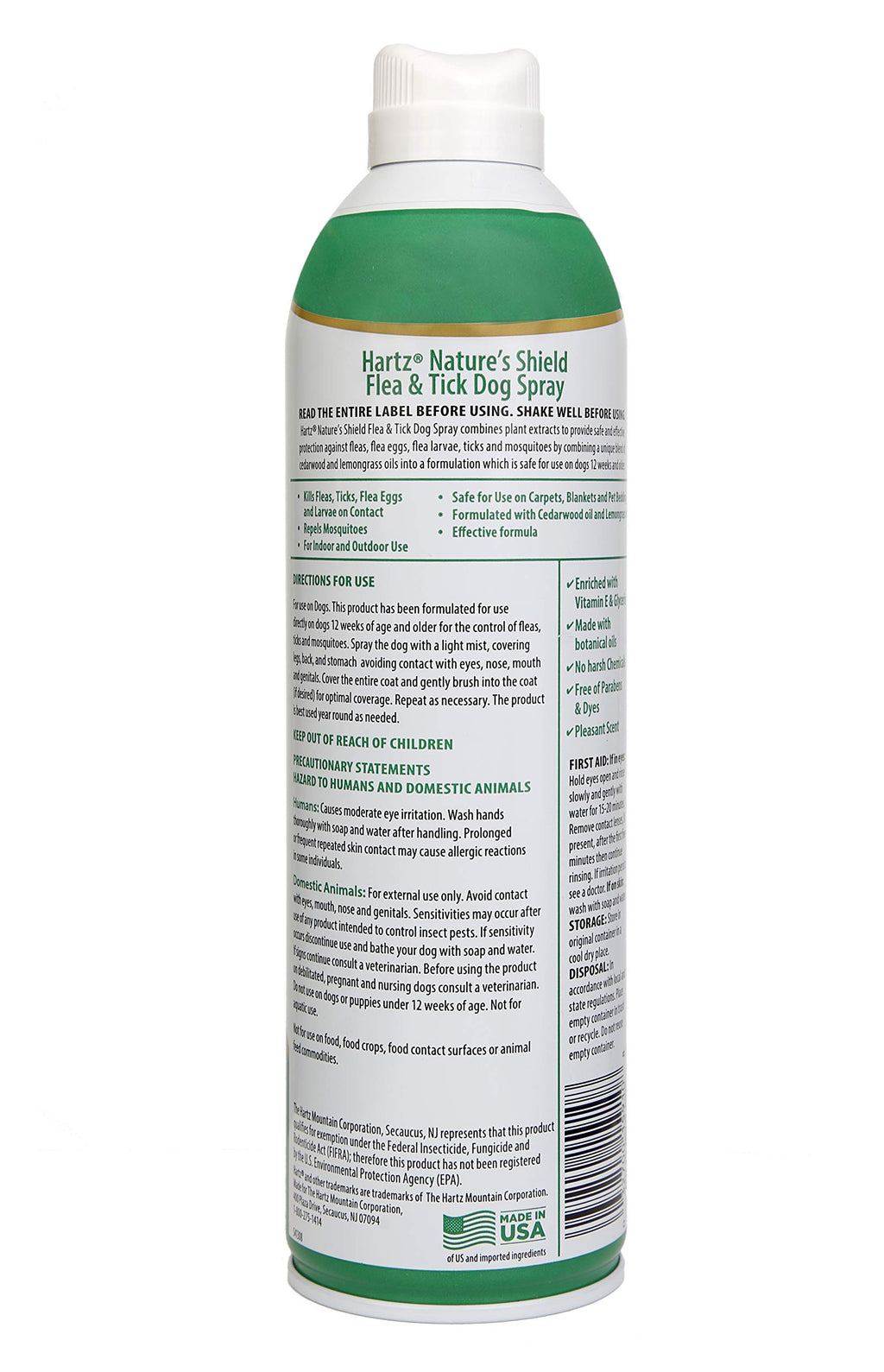 Flea & Tick Spray Treatment for Dogs with Cedarwood and Lemongrass Oil, 14 Ounces I863568