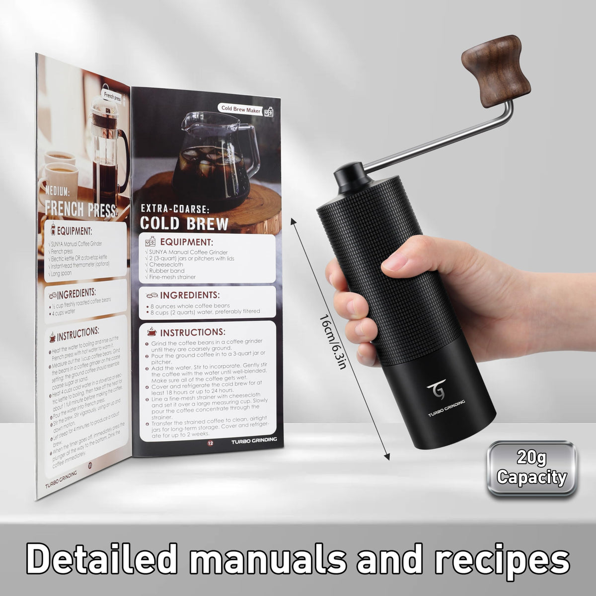 Manual Coffee Grinder with Stainless Steel Conical Burr J4574