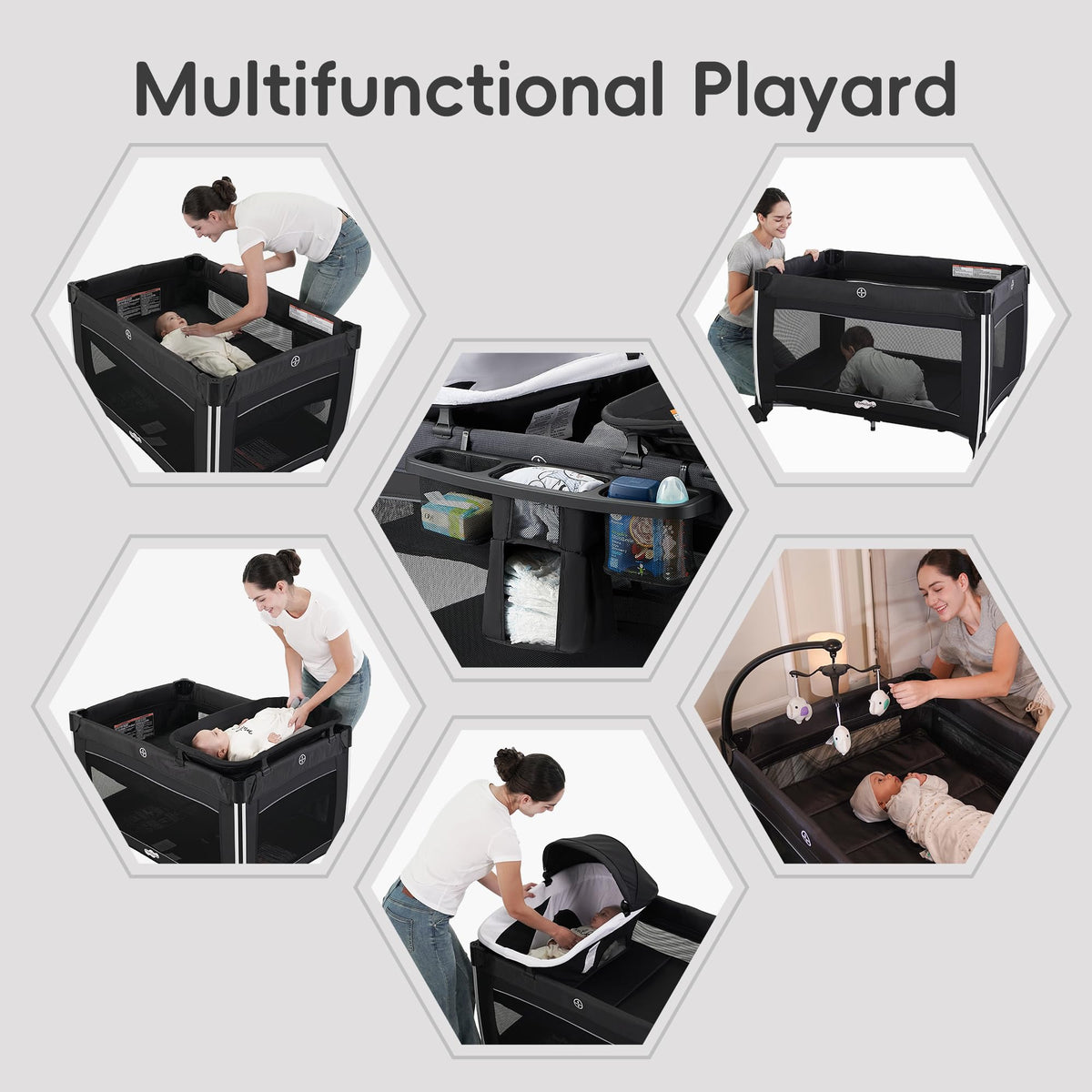 4 in 1 Baby Playards with Bassinet Z8123