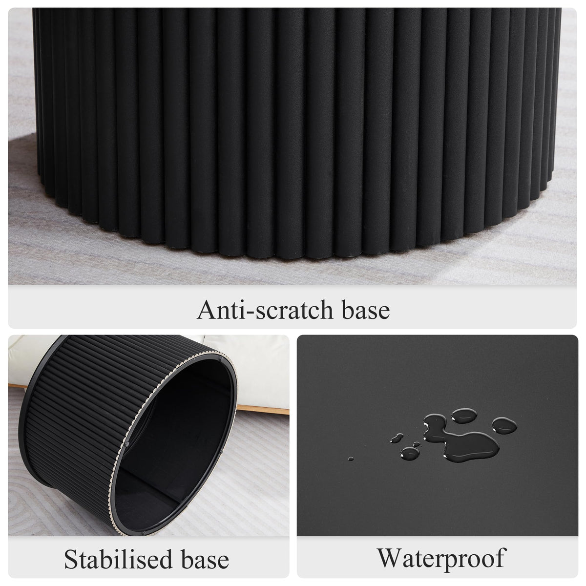 Fluted Round Nesting Coffee Table Set of 2 D12121
