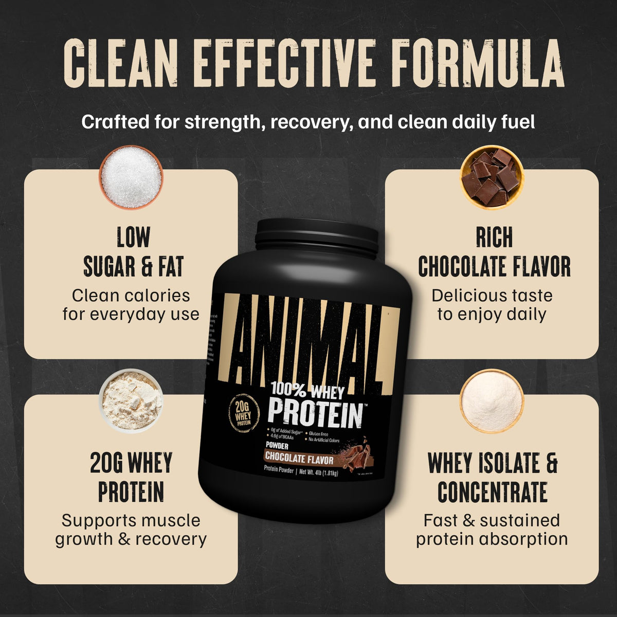 100% Whey Protein Powder Chocolate 4LB D685