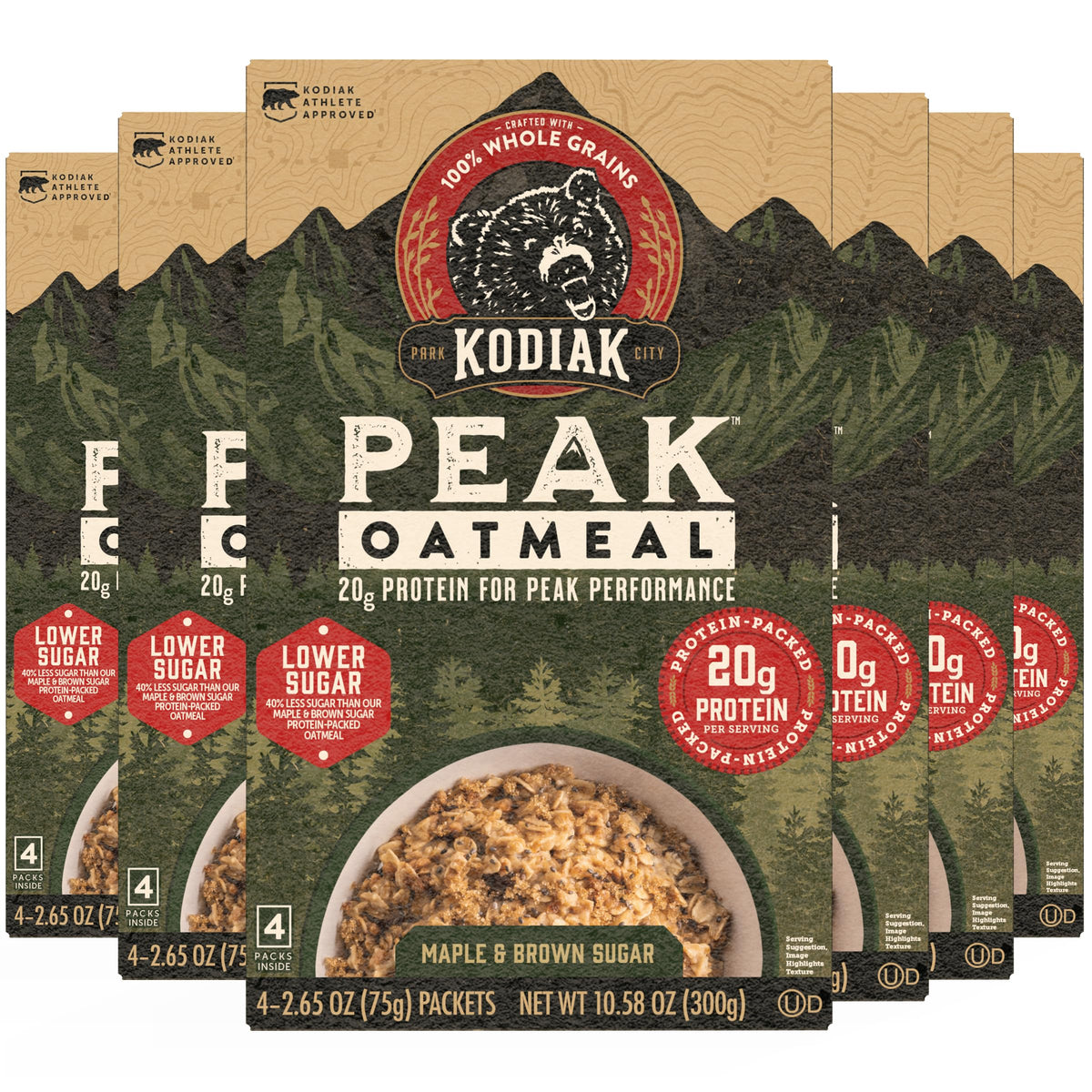 Instant Oatmeal, Maple Brown Sugar, High Protein, 6pk Z52790