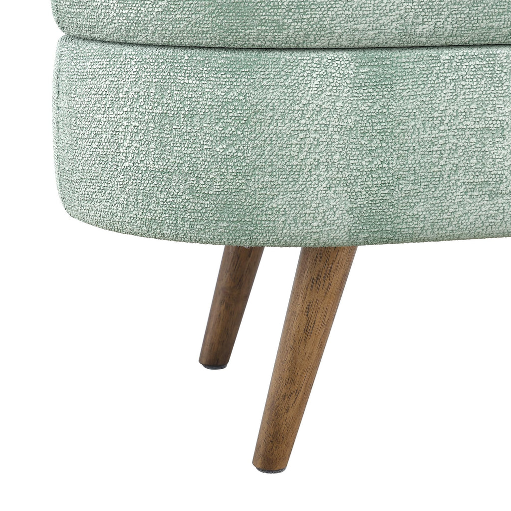 Oval Storage Bench with Rubber Wood Legs Gray B4851