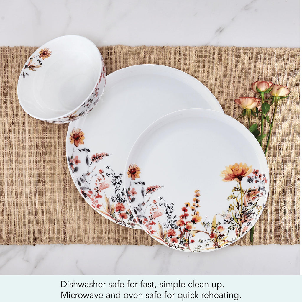 12 Piece Floral Bone China Dinnerware Set P942859
