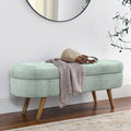 Oval Storage Bench with Rubber Wood Legs Gray B4851