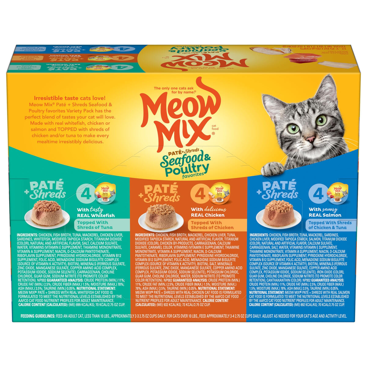 Dry Cat Food 6.3 Pound Bag + Wet Cat Food Variety Pack 2.75 Ounce Cups D7747