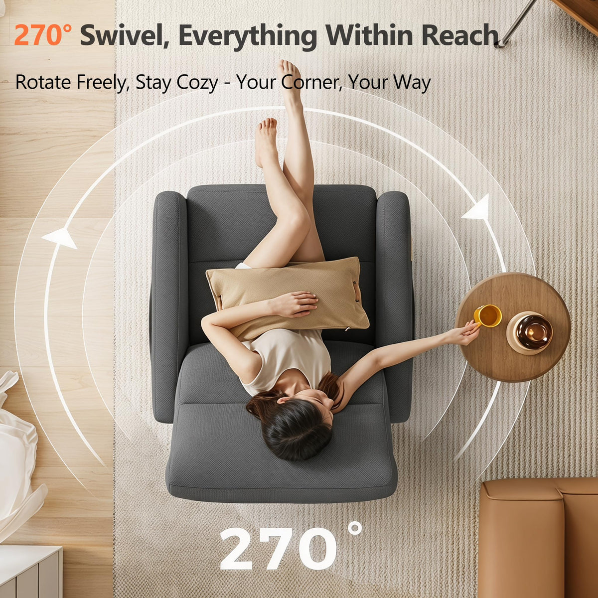 Small Power Swivel Rocker Recliner Chair I743305