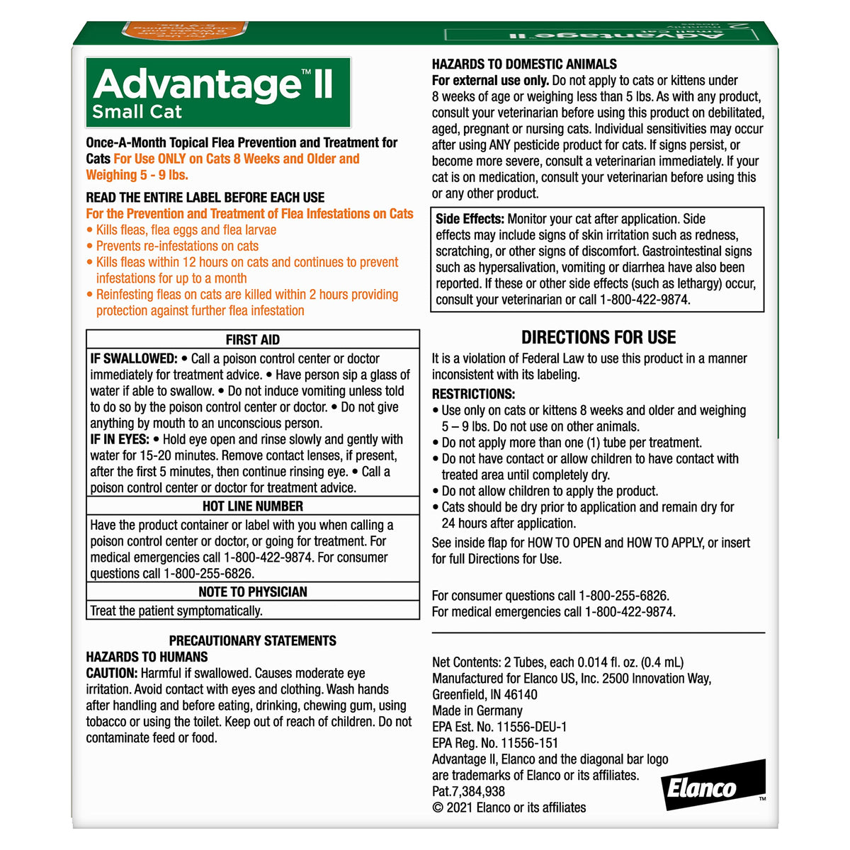 Advantage II Small Cat Topical Flea Treatment & Prevention, 2ct W78570