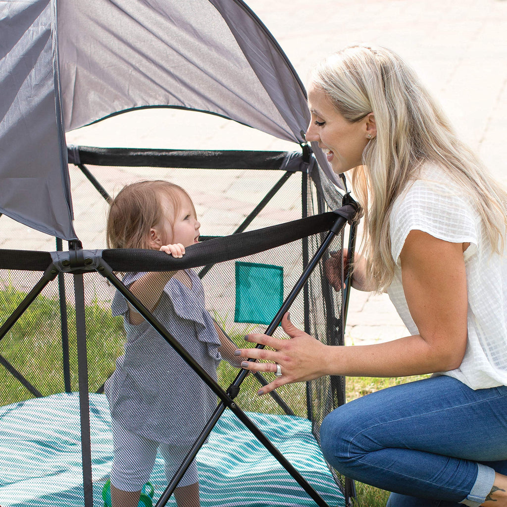 Baby Delight Go with Me Eclipse Deluxe Playard, Watercolor Stripe Base → Watercolor Stripe Playard P138585